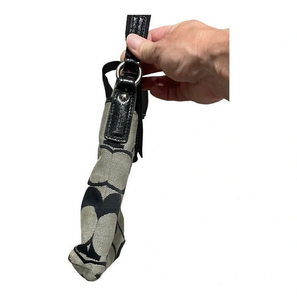 Coach Gray/Black Signature Canvas Crossbody Bag - Picture 9 of 11